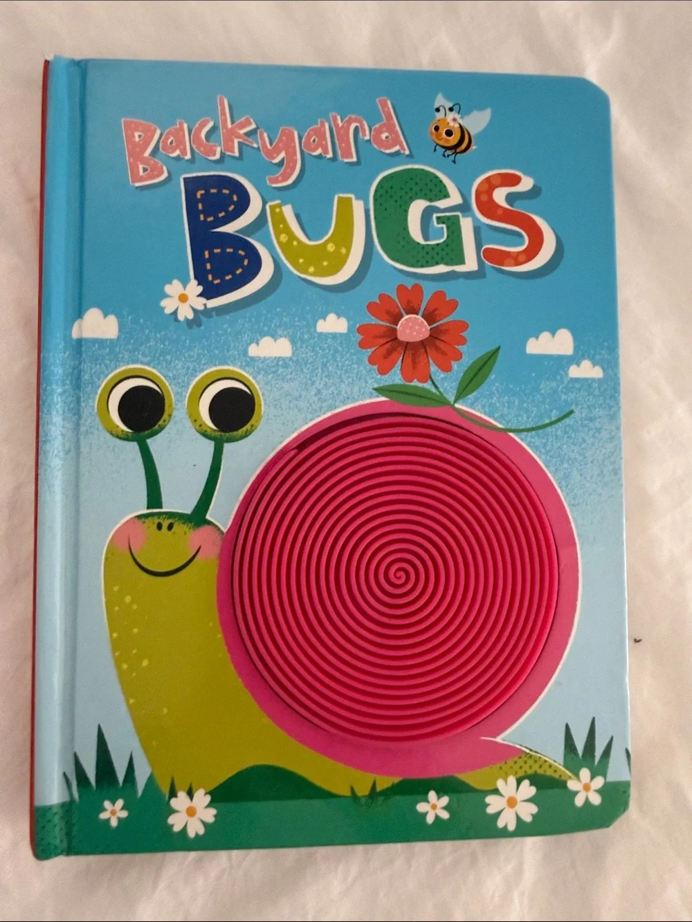 Backyard Bugs Kids Toy Book with Pink Spiral Snail